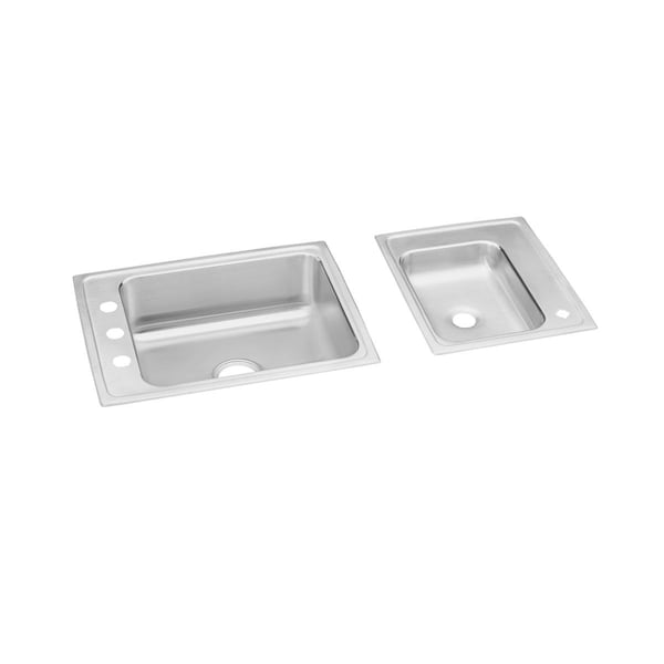 Lustertone Stainless Steel 41 X 19-1/2 X 4-1/2 Double Bowl Top Mount Classroom Ada Sink